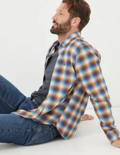 FatFace Downe Ombre Check Blue Discount