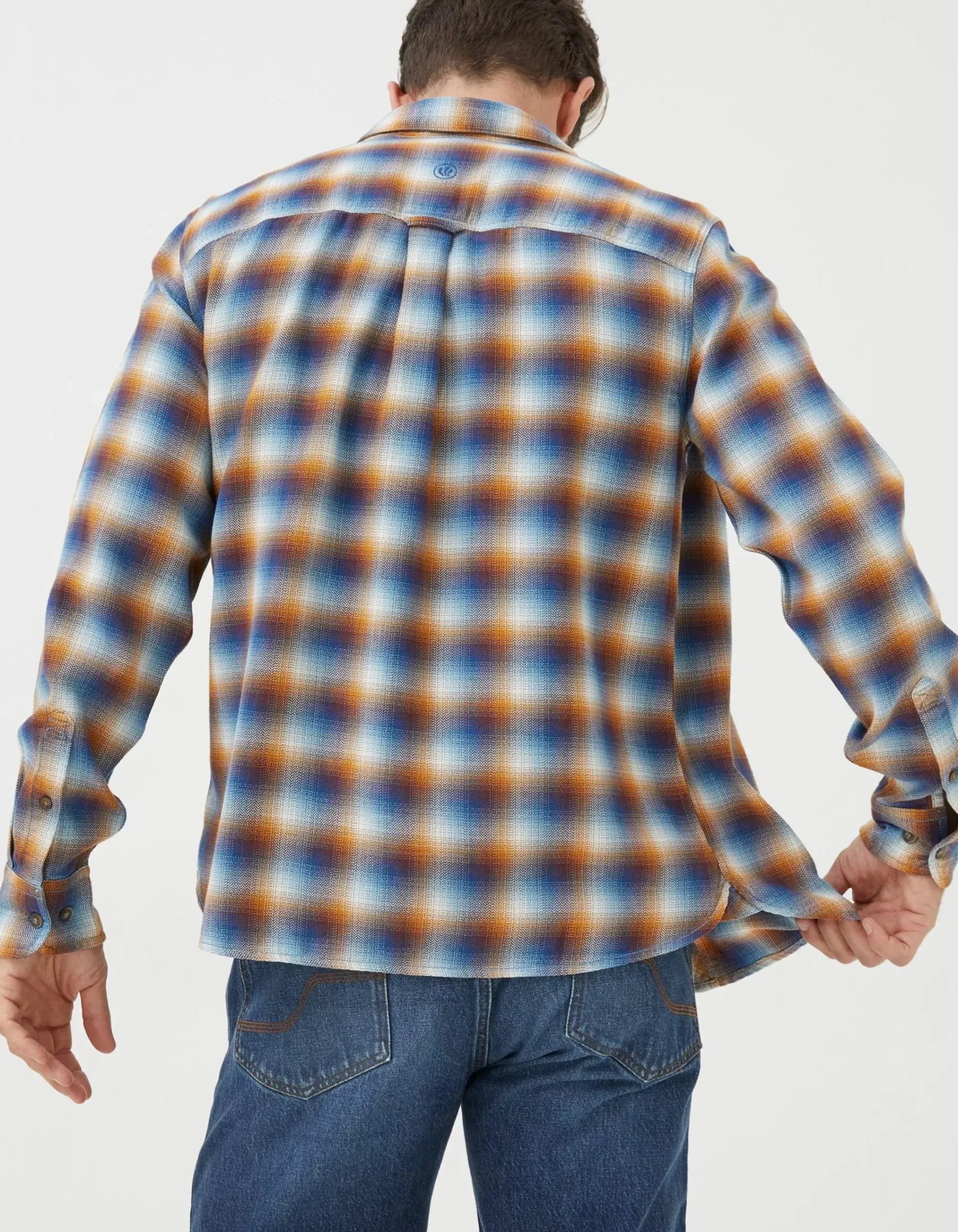 FatFace Downe Ombre Check Blue Discount