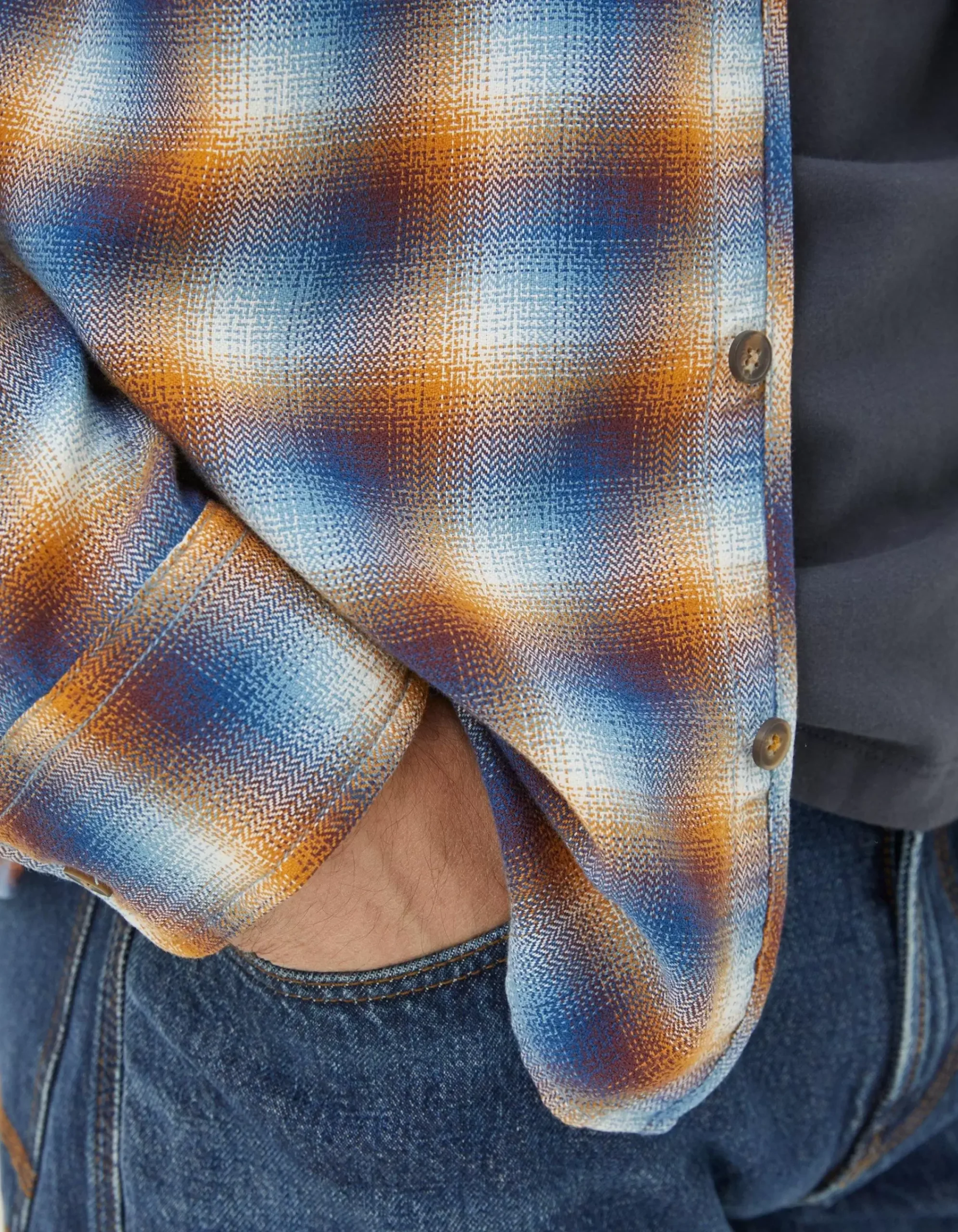 FatFace Downe Ombre Check Blue Discount