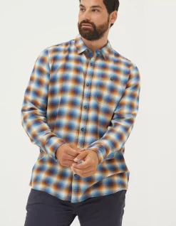 FatFace Downe Ombre Check Blue Discount