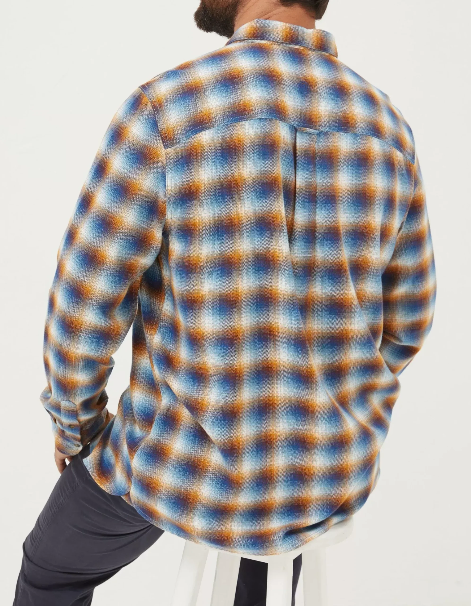 FatFace Downe Ombre Check Blue Discount