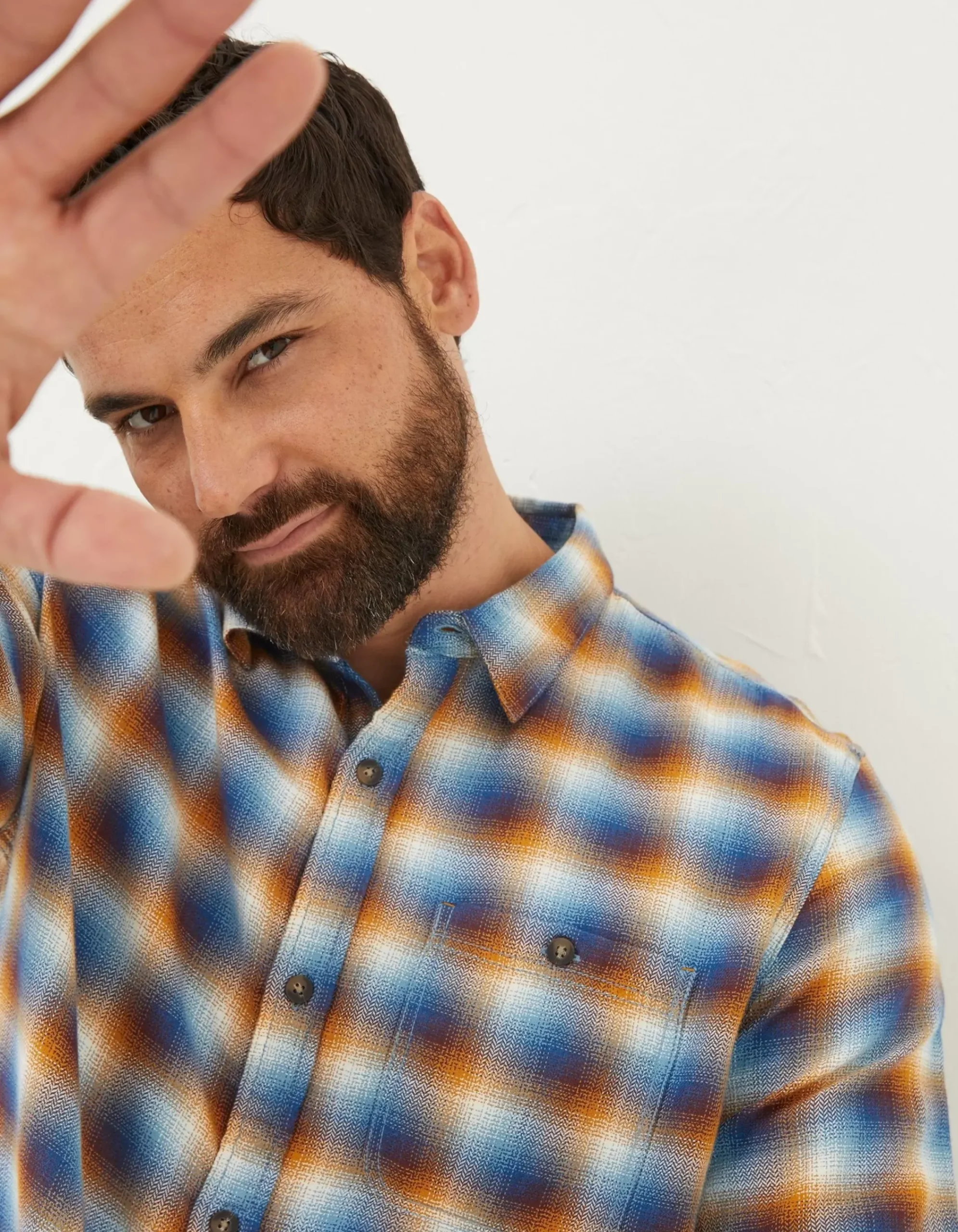 FatFace Downe Ombre Check Blue Discount