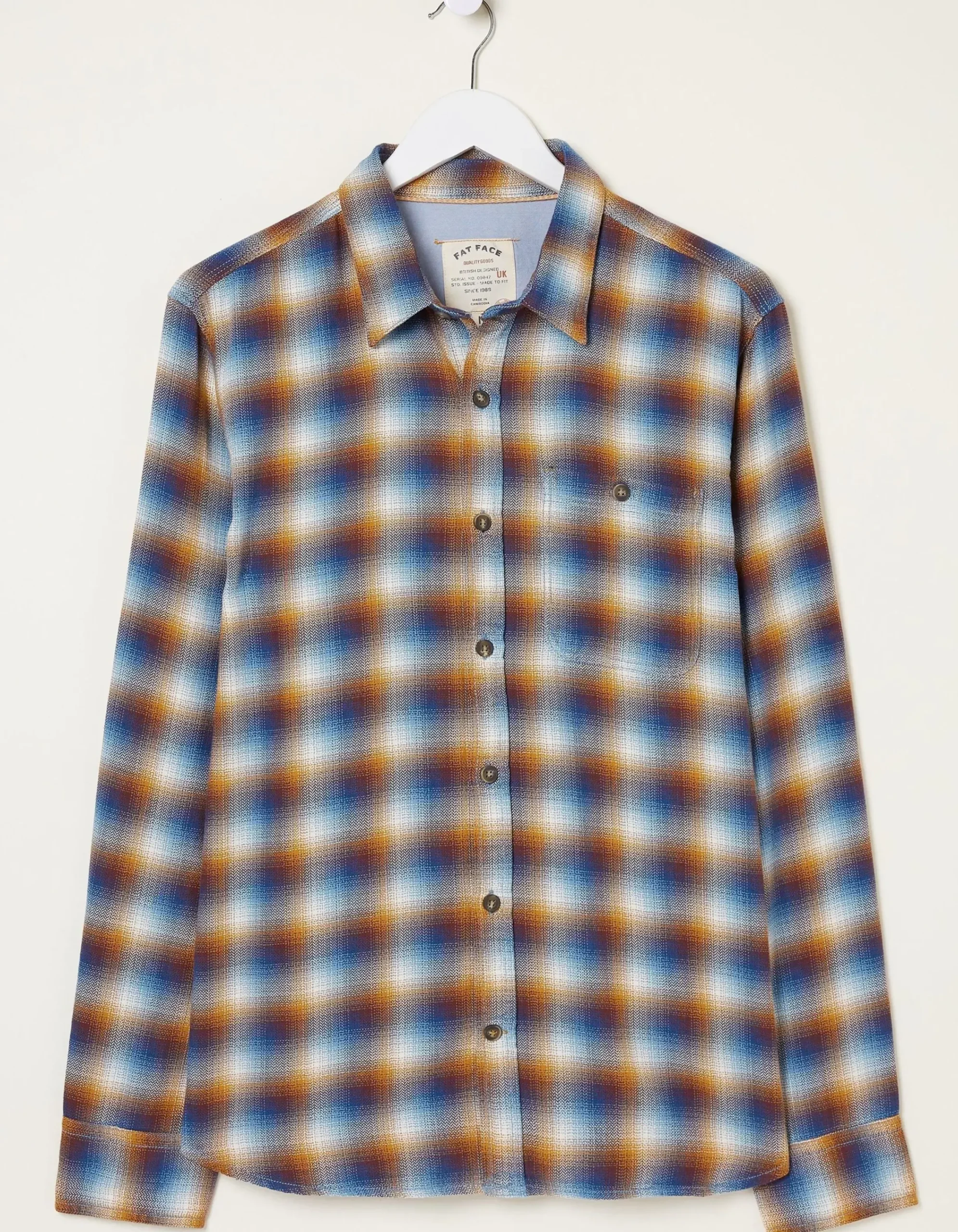 FatFace Downe Ombre Check Blue Discount