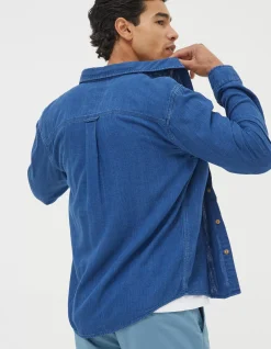 FatFace Drayton Indigo Shirt Dark Denim Blue Online