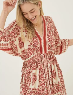 FatFace Effie Bandana Midi Dress Ivory Hot