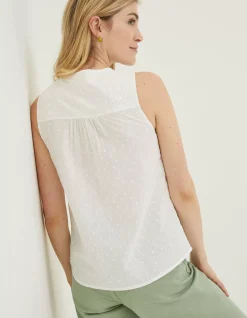 FatFace Elianna Broderie Cami White New