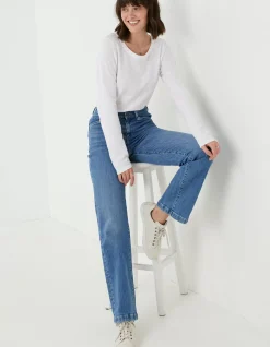 FatFace Elise Wide Leg Comfort Stretch Jeans Vintagepale New