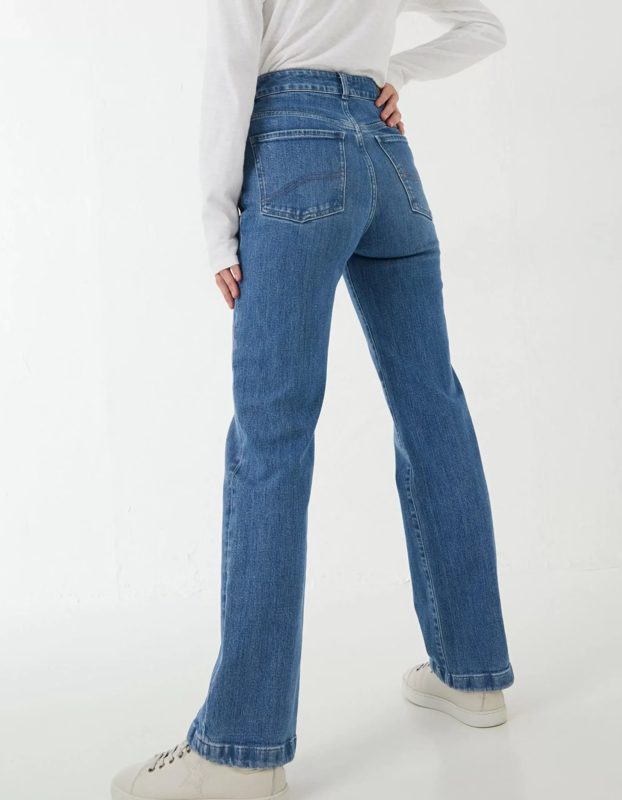FatFace Elise Wide Leg Comfort Stretch Jeans Vintagepale New
