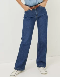 FatFace Elise Wide Leg Comfort Stretch Jeans Indigo New