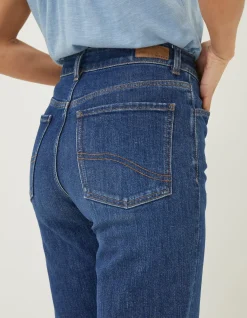FatFace Elise Wide Leg Comfort Stretch Jeans Indigo New
