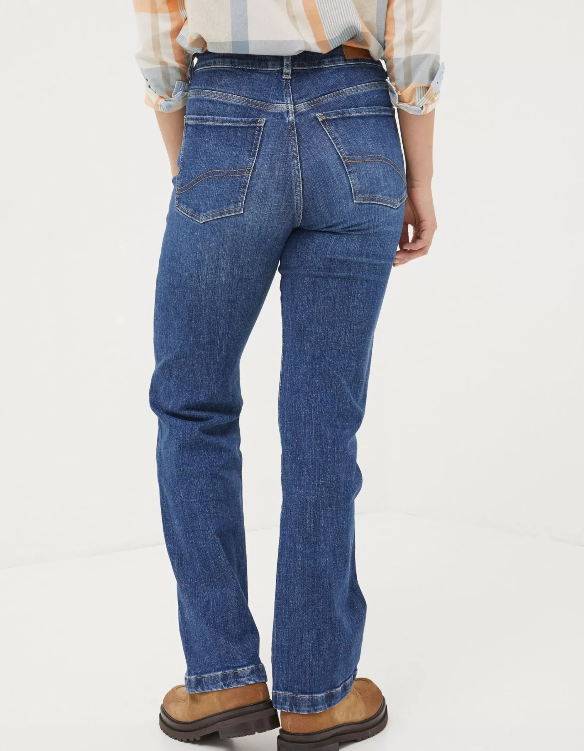 FatFace Elise Wide Leg Jeans Vintage Blue Discount