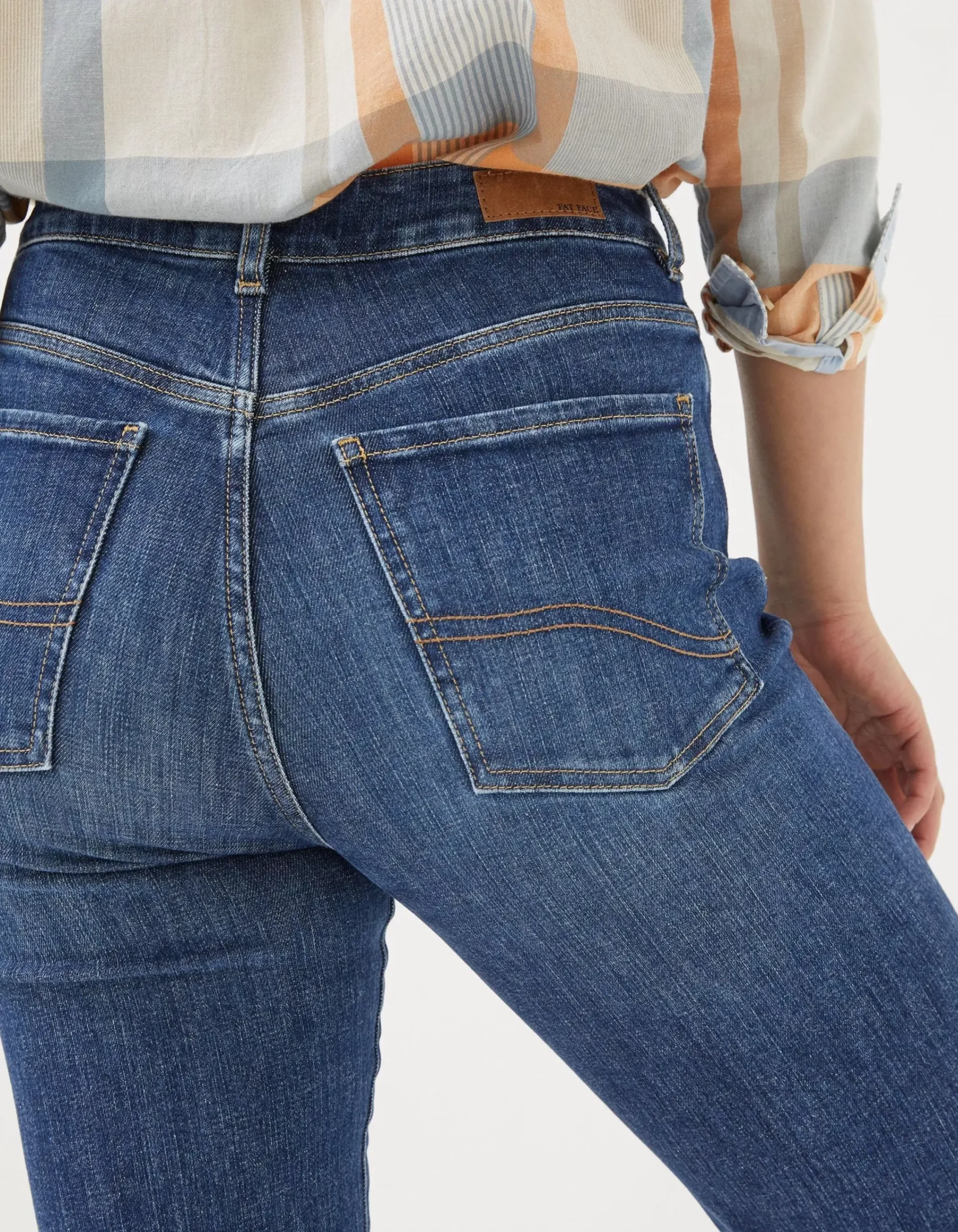 FatFace Elise Wide Leg Jeans Vintage Blue Discount