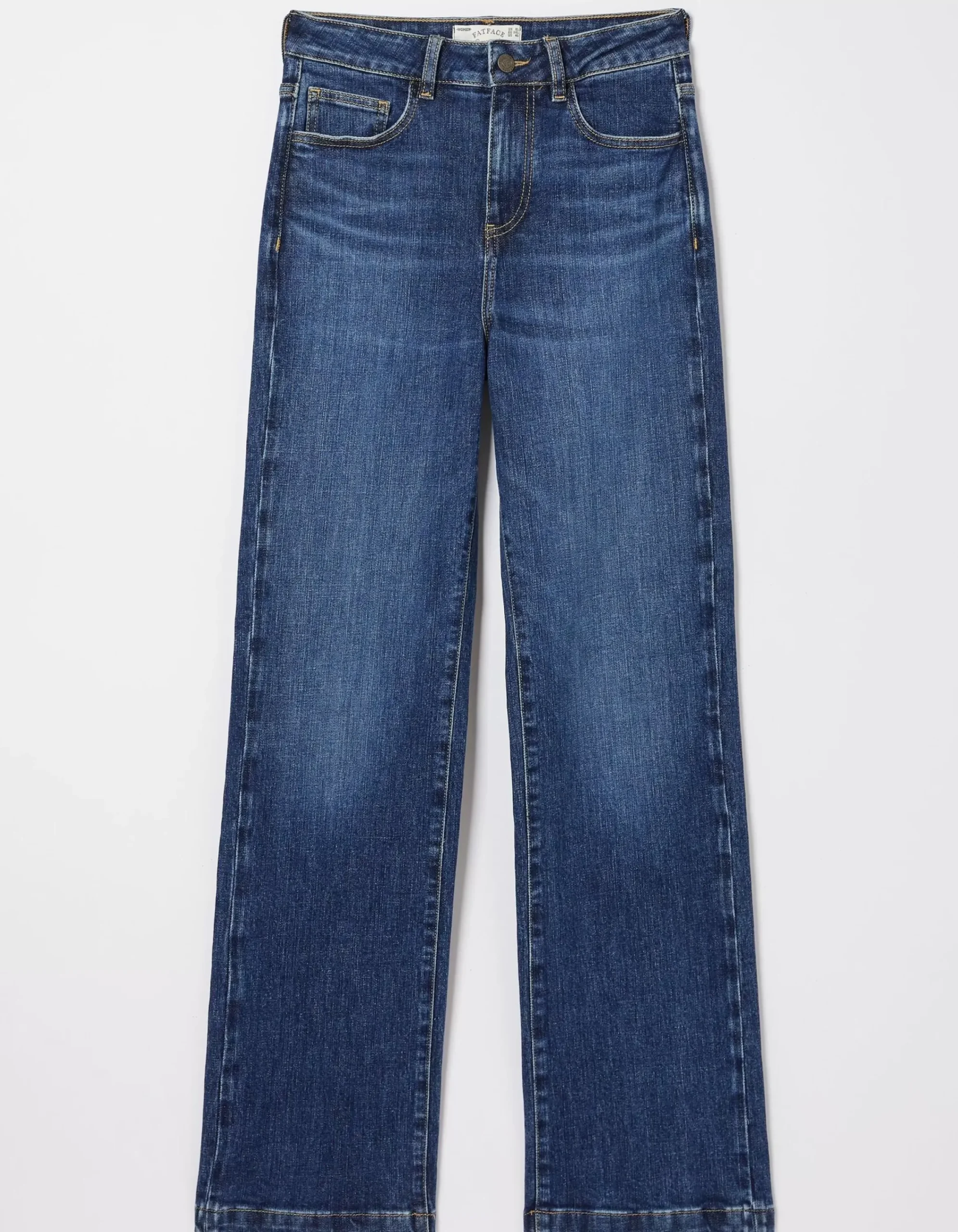 FatFace Elise Wide Leg Jeans Vintage Blue Discount