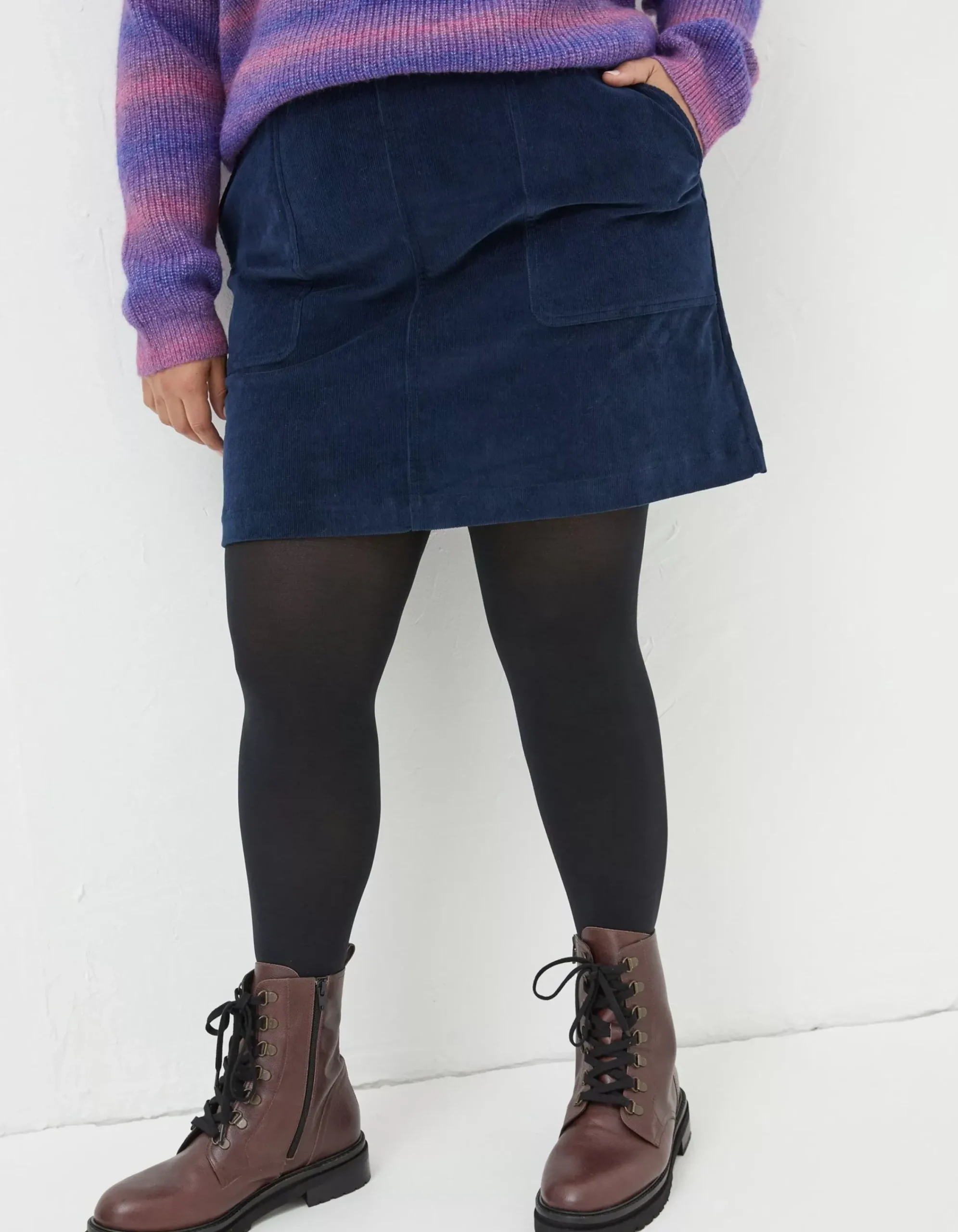 FatFace Eliza Cord Skirt Navy Discount