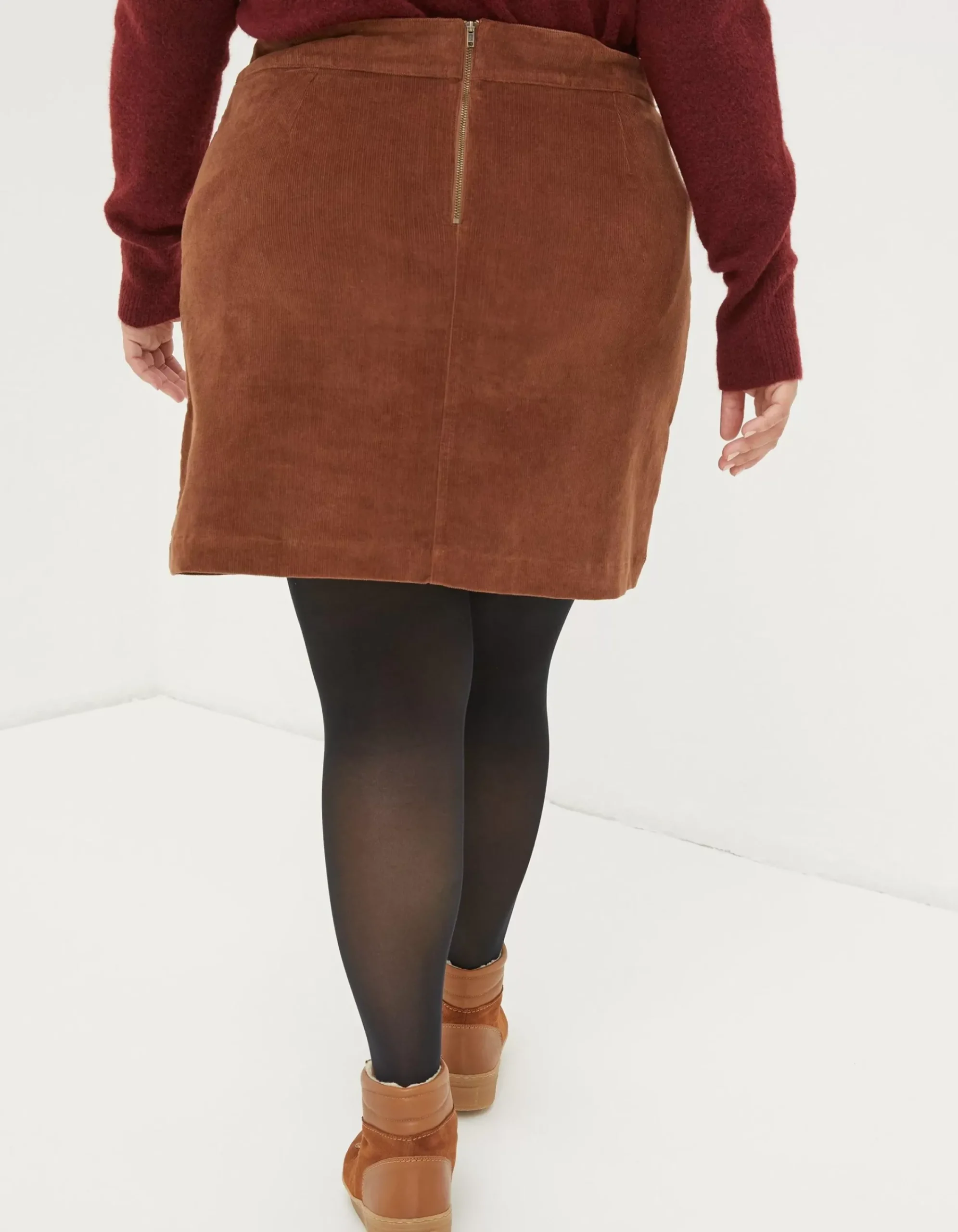 FatFace Eliza Cord Skirt Dark Tan Clearance