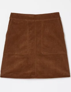 FatFace Eliza Cord Skirt Dark Tan Clearance