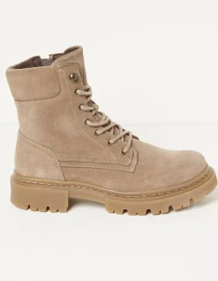FatFace Eliza Suede Ankle Worker Boot Stone