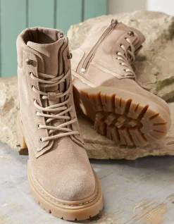 FatFace Eliza Suede Ankle Worker Boot Stone