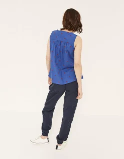 FatFace Ella Embroidered Daisy Cami Cornflower Discount
