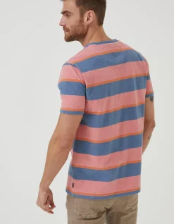 FatFace Ellbridge Stripe T-Shirt Orange Best