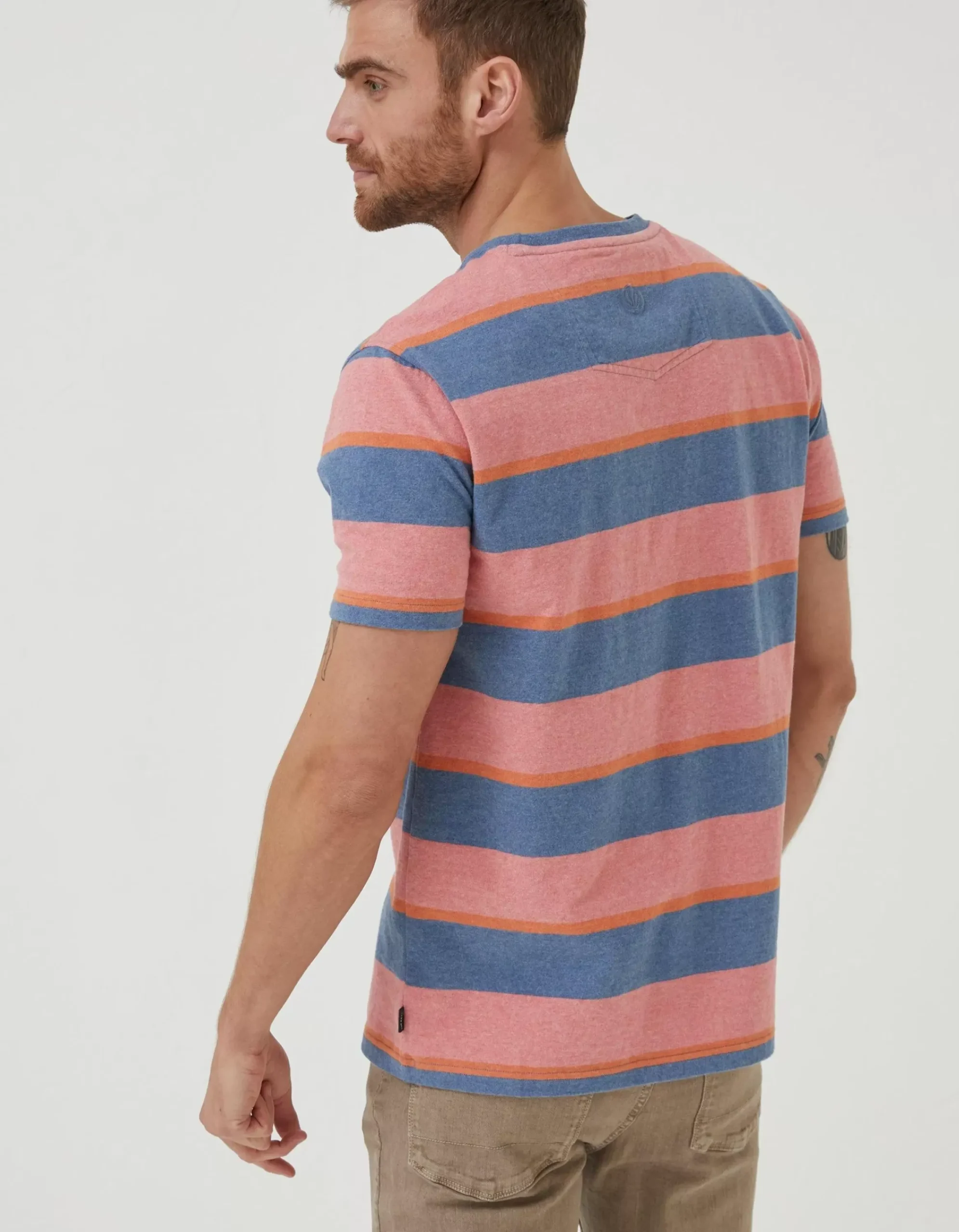 FatFace Ellbridge Stripe T-Shirt Orange Best