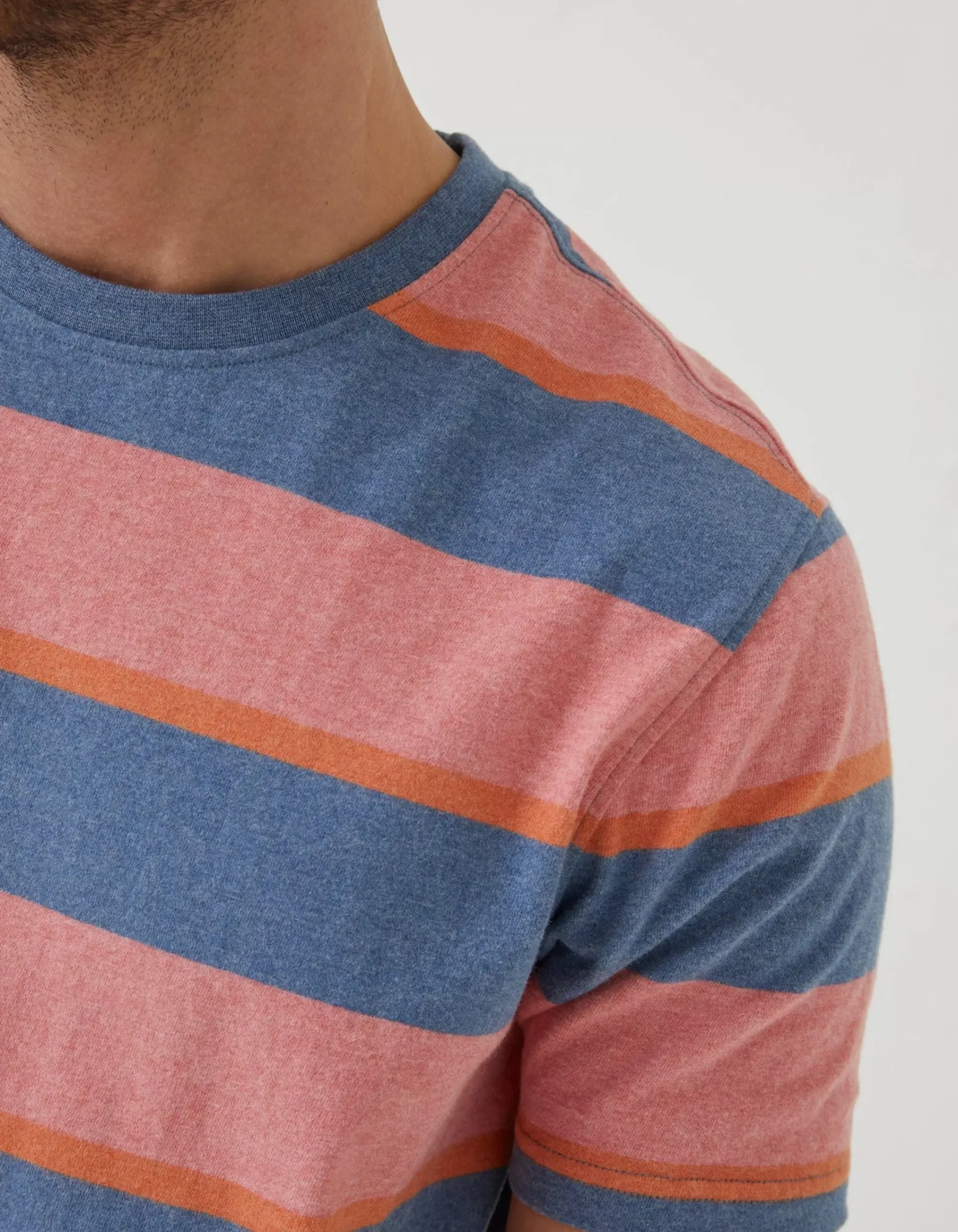 FatFace Ellbridge Stripe T-Shirt Orange Best
