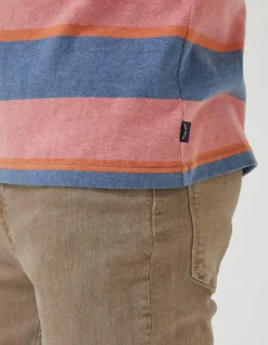 FatFace Ellbridge Stripe T-Shirt Orange Best