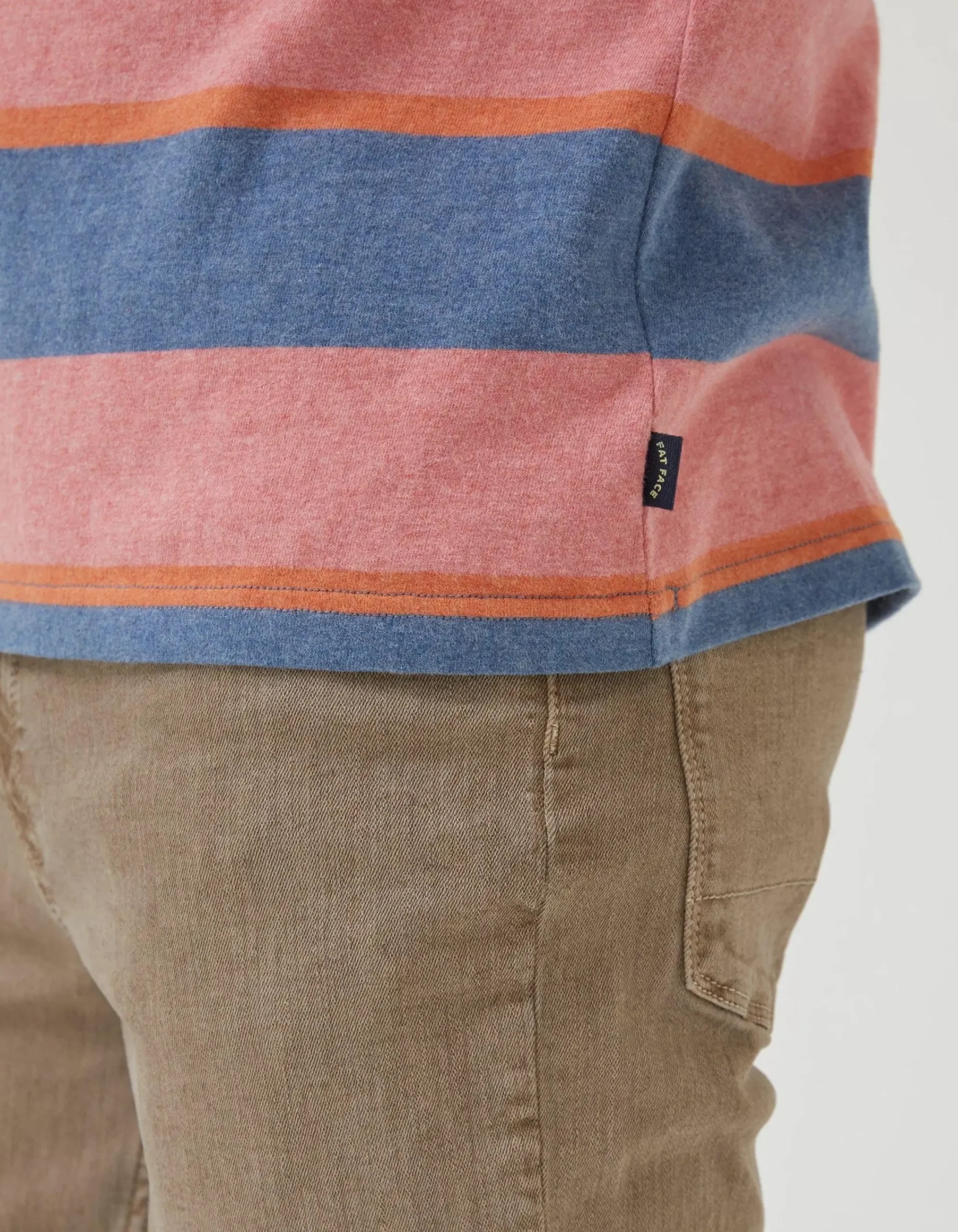 FatFace Ellbridge Stripe T-Shirt Orange Best