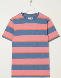 FatFace Ellbridge Stripe T-Shirt Orange Best