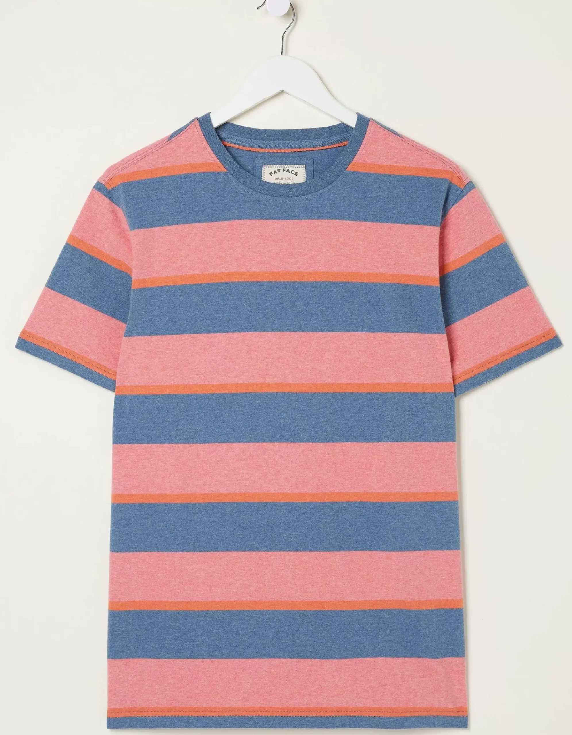 FatFace Ellbridge Stripe T-Shirt Orange Best