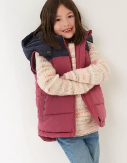 FatFace Ellie Colourblock Gilet Berry Outlet
