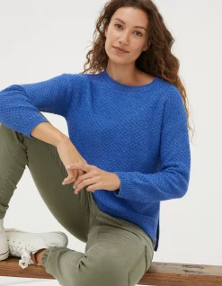 FatFace Ellie Crew Jumper Cobalt Blue Clearance