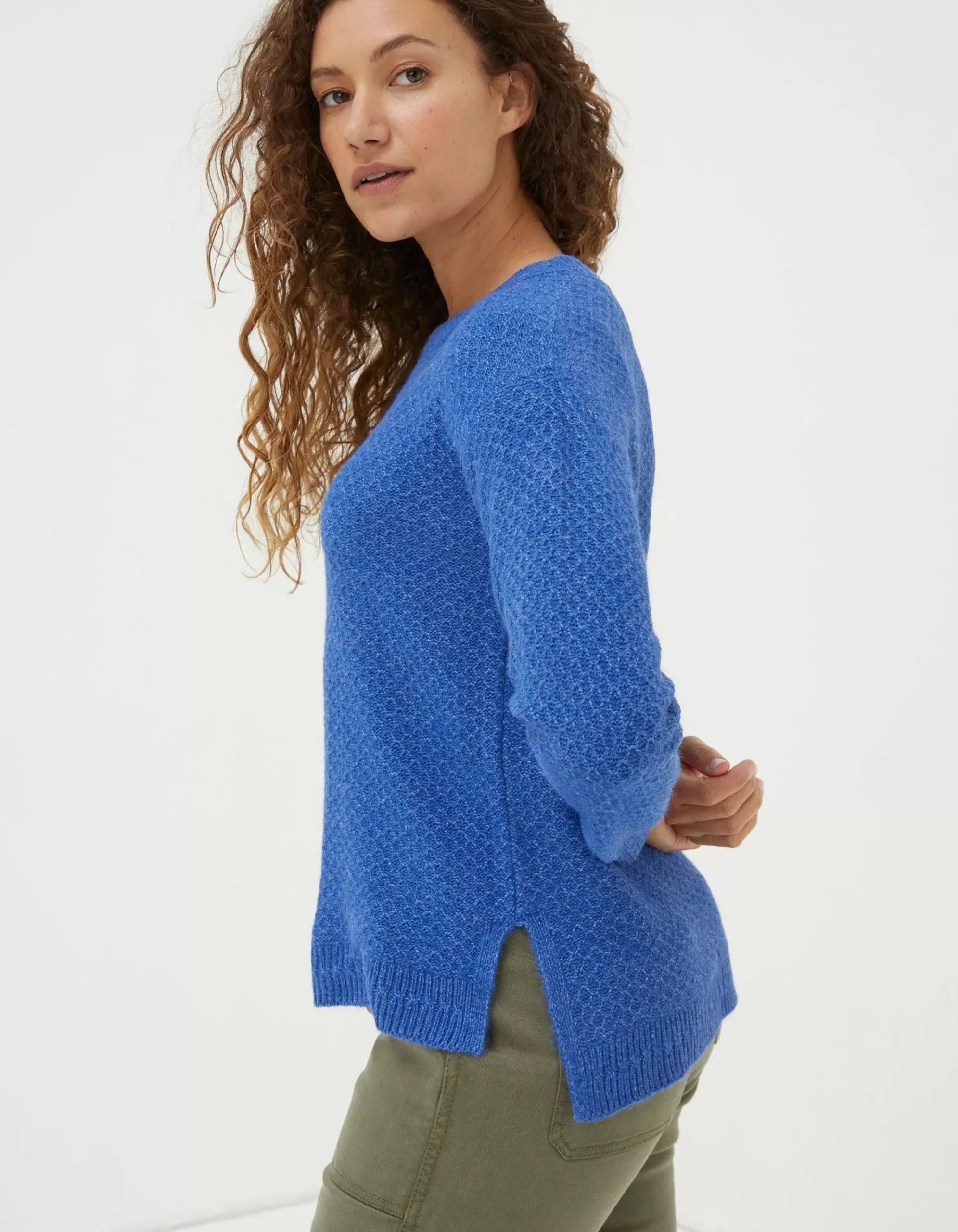 FatFace Ellie Crew Jumper Cobalt Blue Clearance