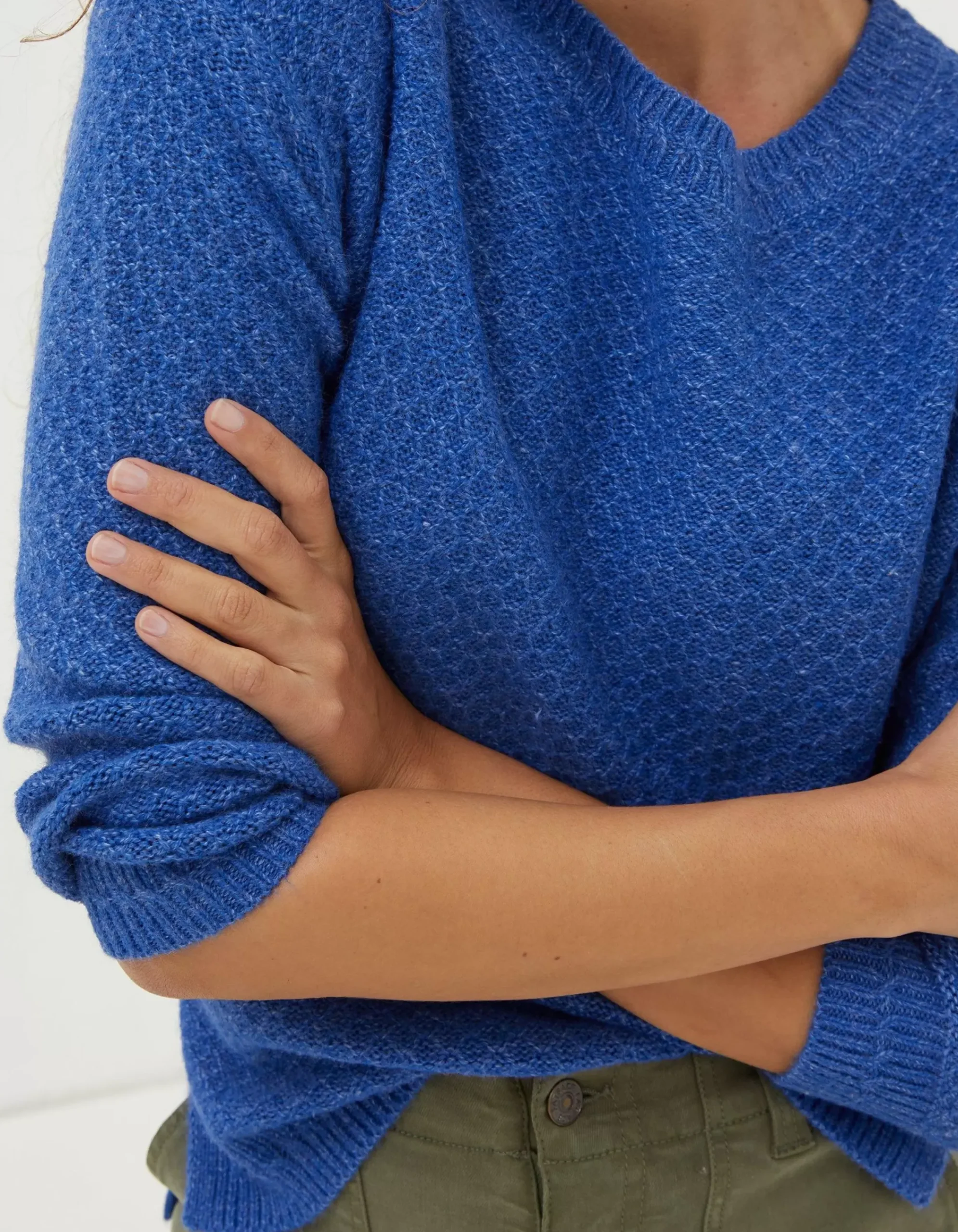 FatFace Ellie Crew Jumper Cobalt Blue Clearance