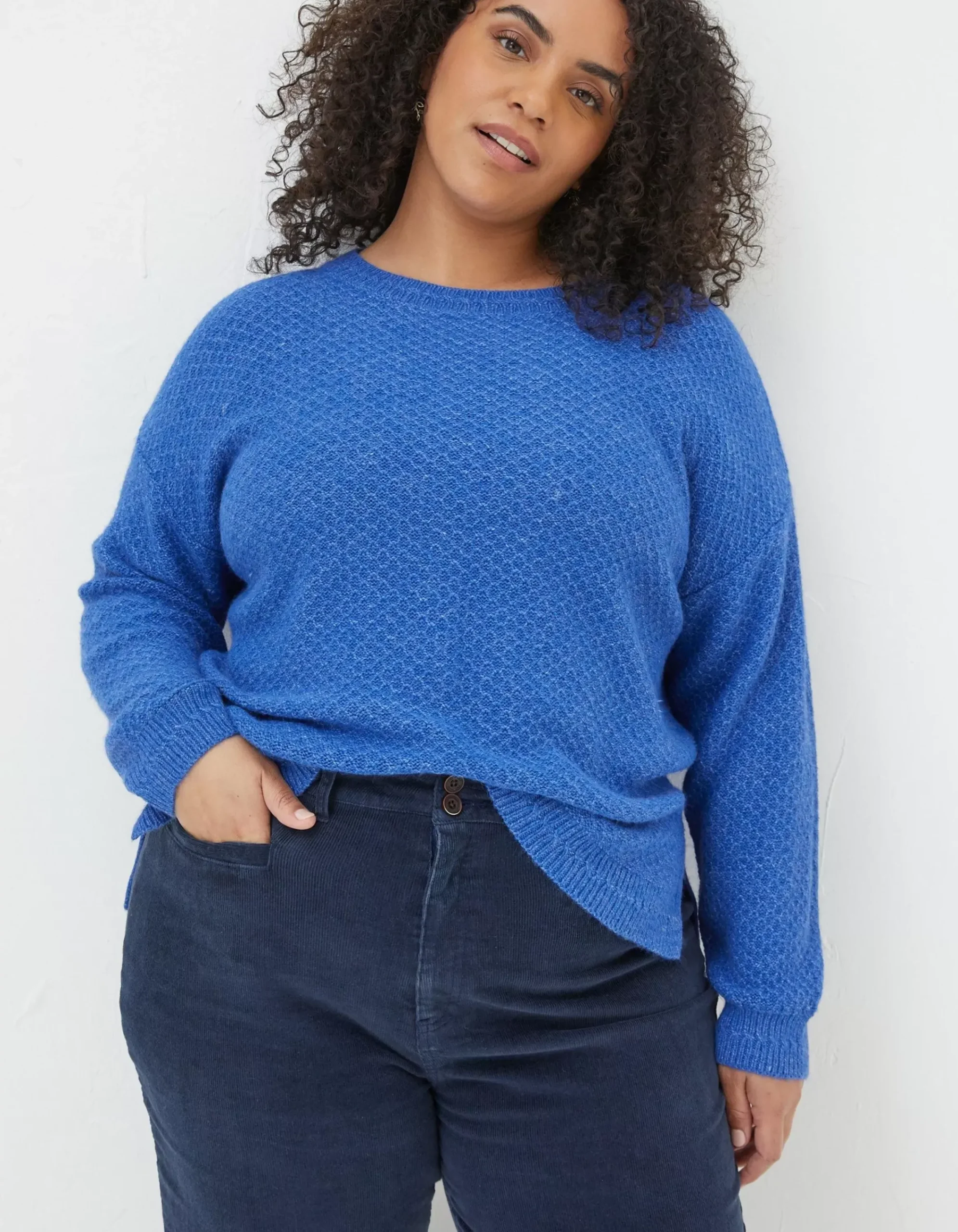 FatFace Ellie Crew Jumper Cobalt Blue Clearance