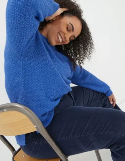 FatFace Ellie Crew Jumper Cobalt Blue Clearance