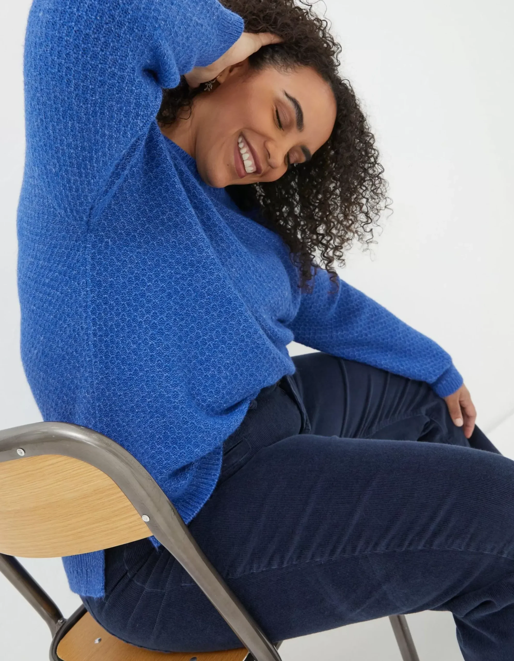 FatFace Ellie Crew Jumper Cobalt Blue Clearance