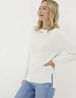 FatFace Ellie Crew Jumper Ivory Discount