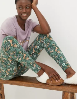 FatFace Ellie Lino Fox Legging Dark Teal New