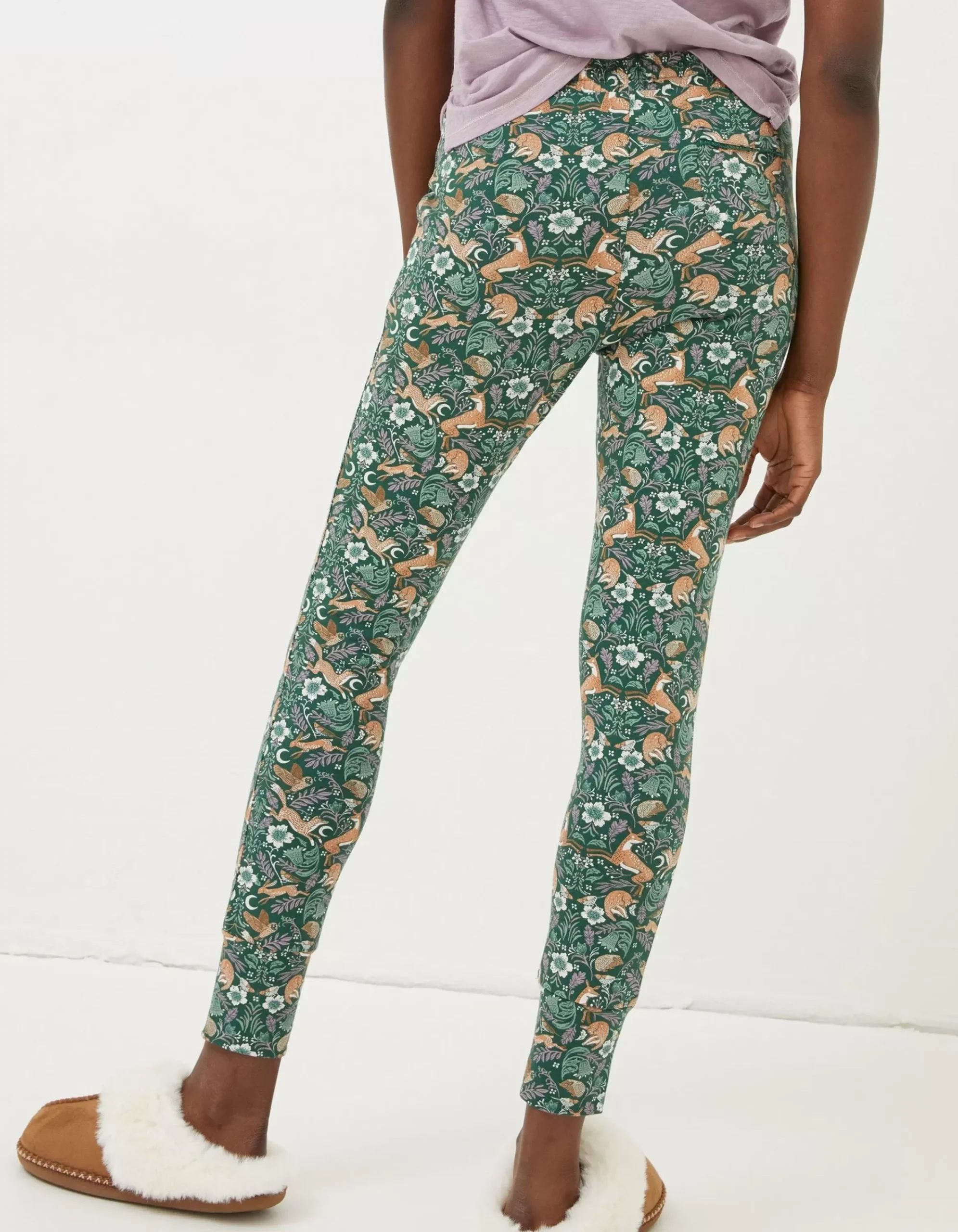 FatFace Ellie Lino Fox Legging Dark Teal New