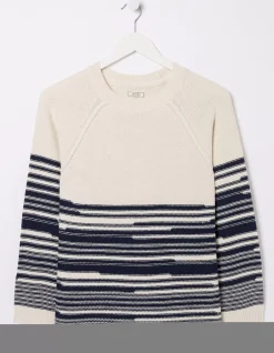FatFace Elodie Stripe Jumper Ivory Discount