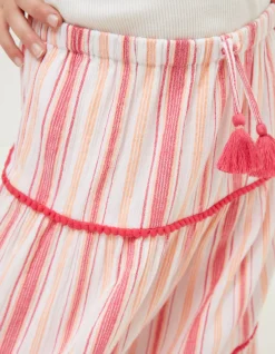 FatFace Elodie Stripe Woven Skirt Raspberry Red Best