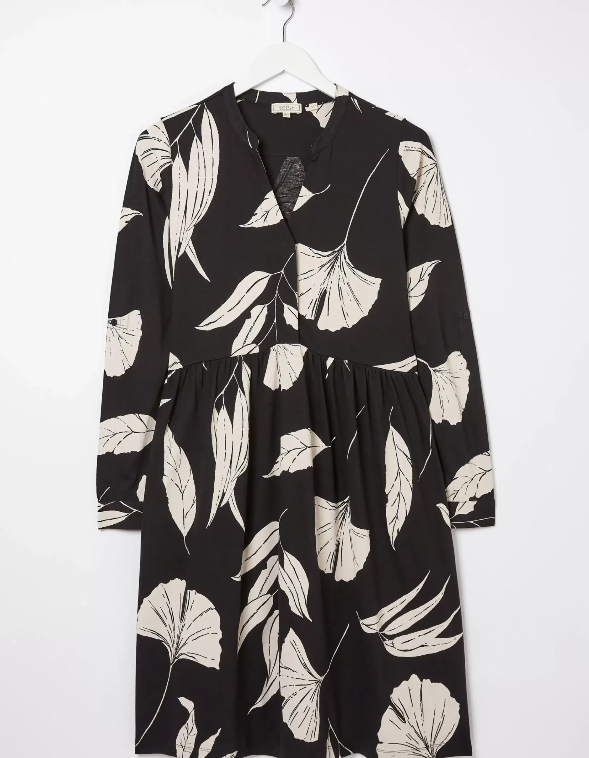 FatFace Elsie Twilight Leaves Dress Black New
