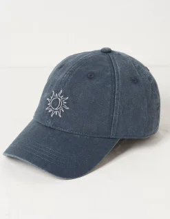 FatFace Embroidered Sun Cap Chambray Blue Outlet