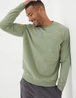 FatFace Emsworth Crew Neck Sweatshirt Light Green Discount