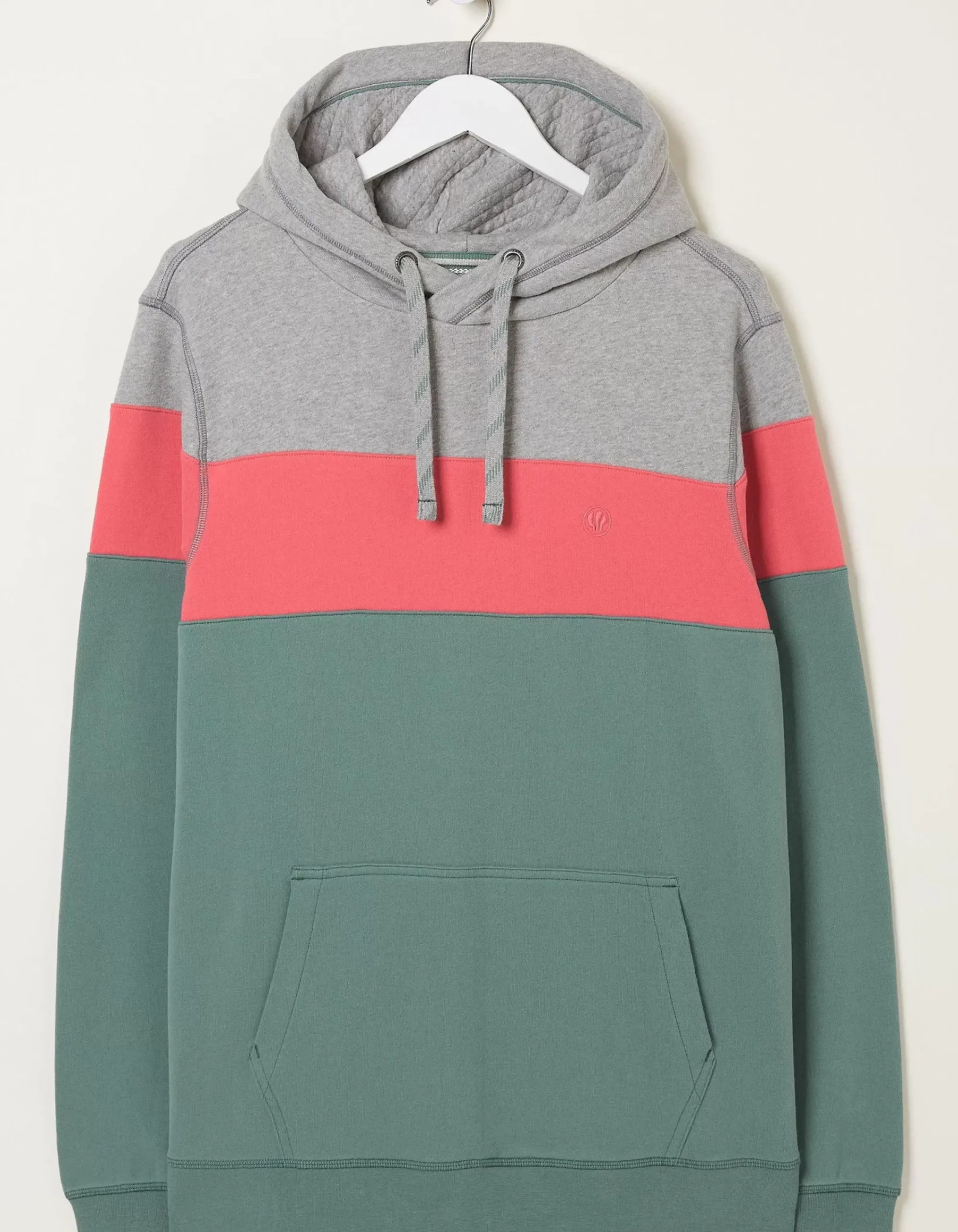 FatFace Emsworth Stripe Hoodie Teal Green