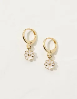 FatFace Enamel Flower Drop Earrings Gold Online