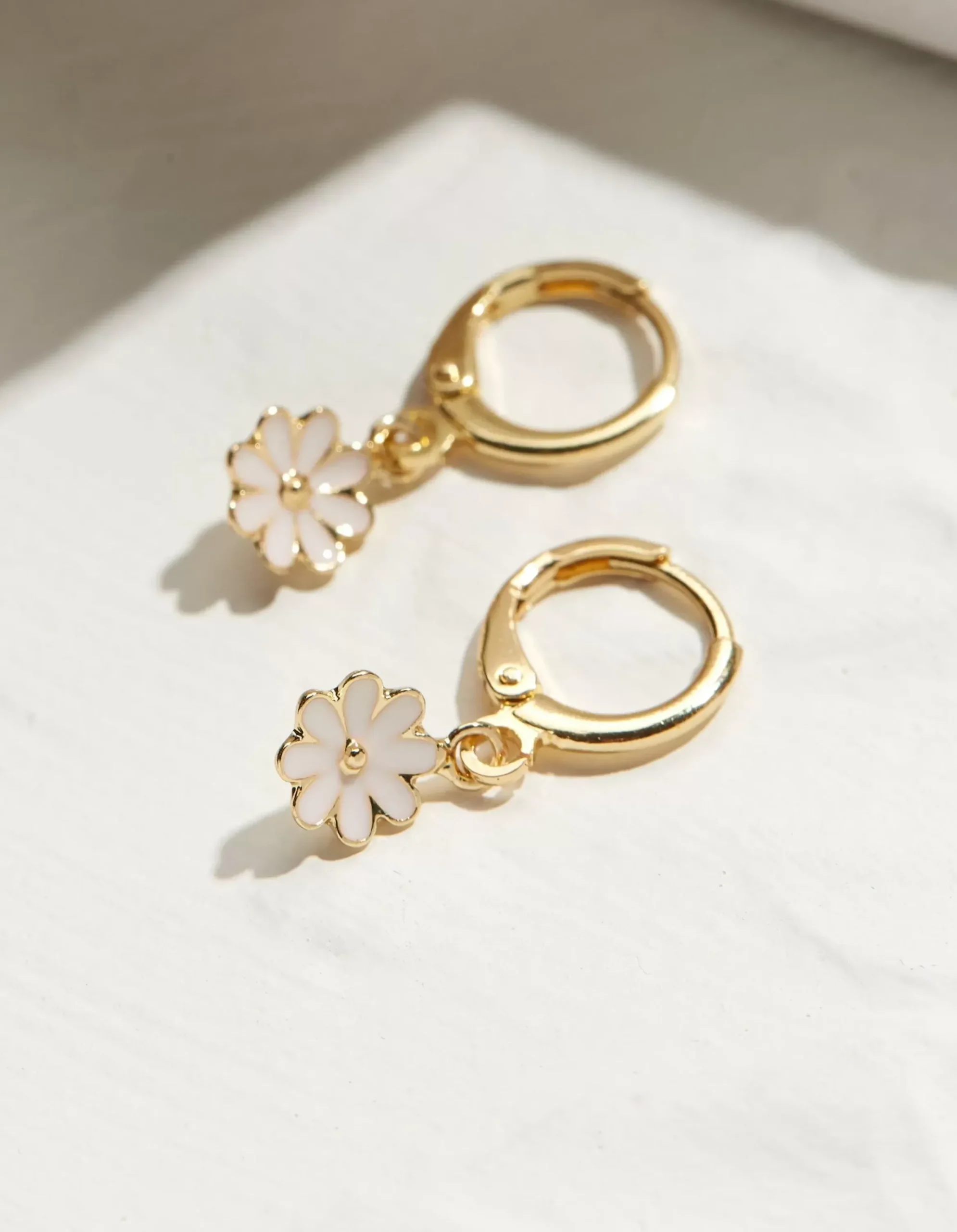 FatFace Enamel Flower Drop Earrings Gold Online