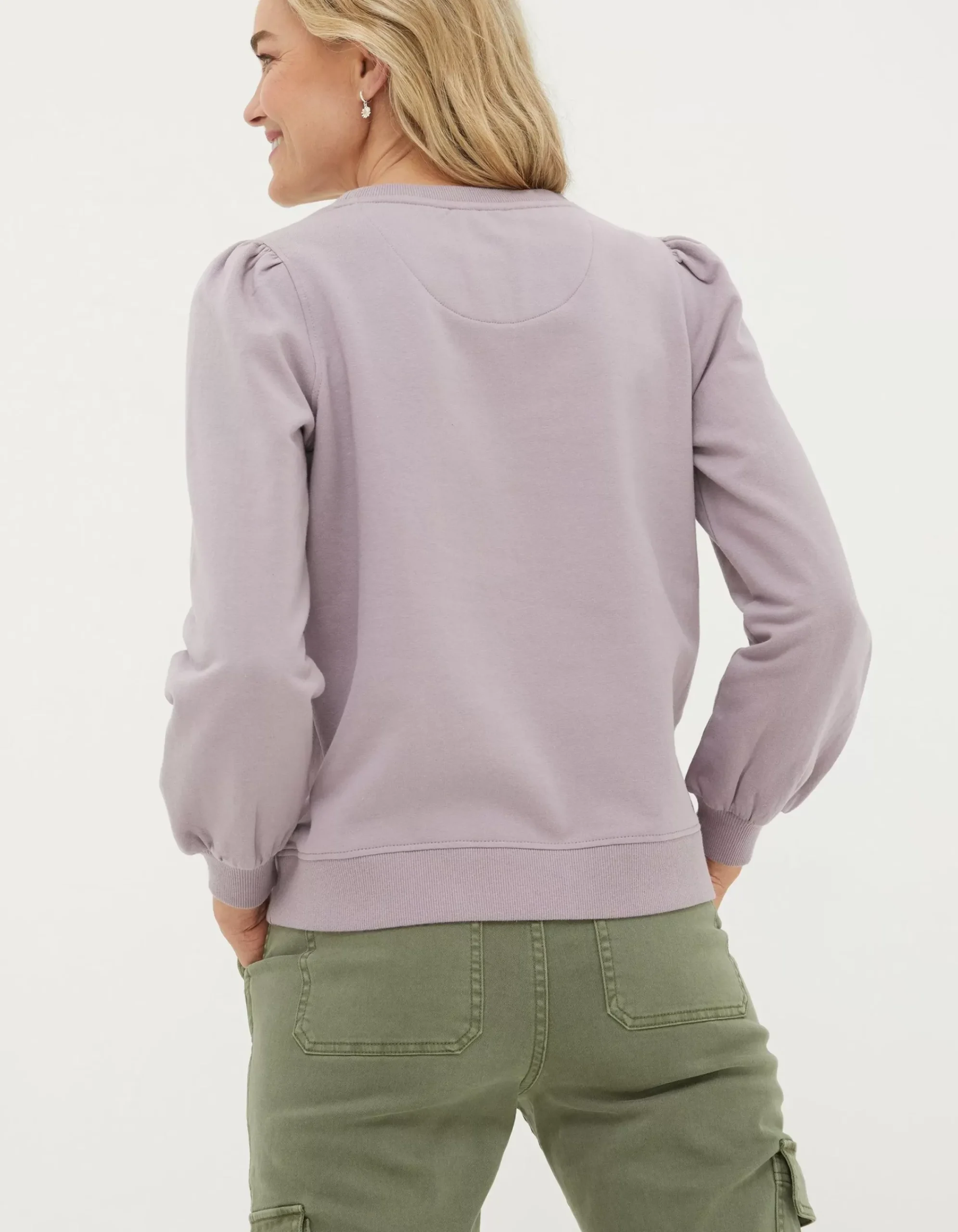 FatFace Enjoy The Now Sweatshirt Lilac Hot