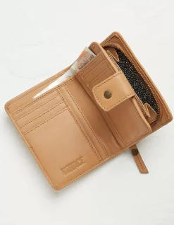 FatFace Etta Leather Zip Purse Mustard Yellow Clearance